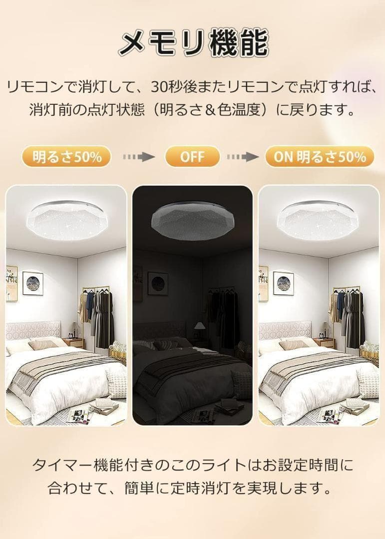【M2087-64-40】星空シーリングライト 8畳 調光調色 LED