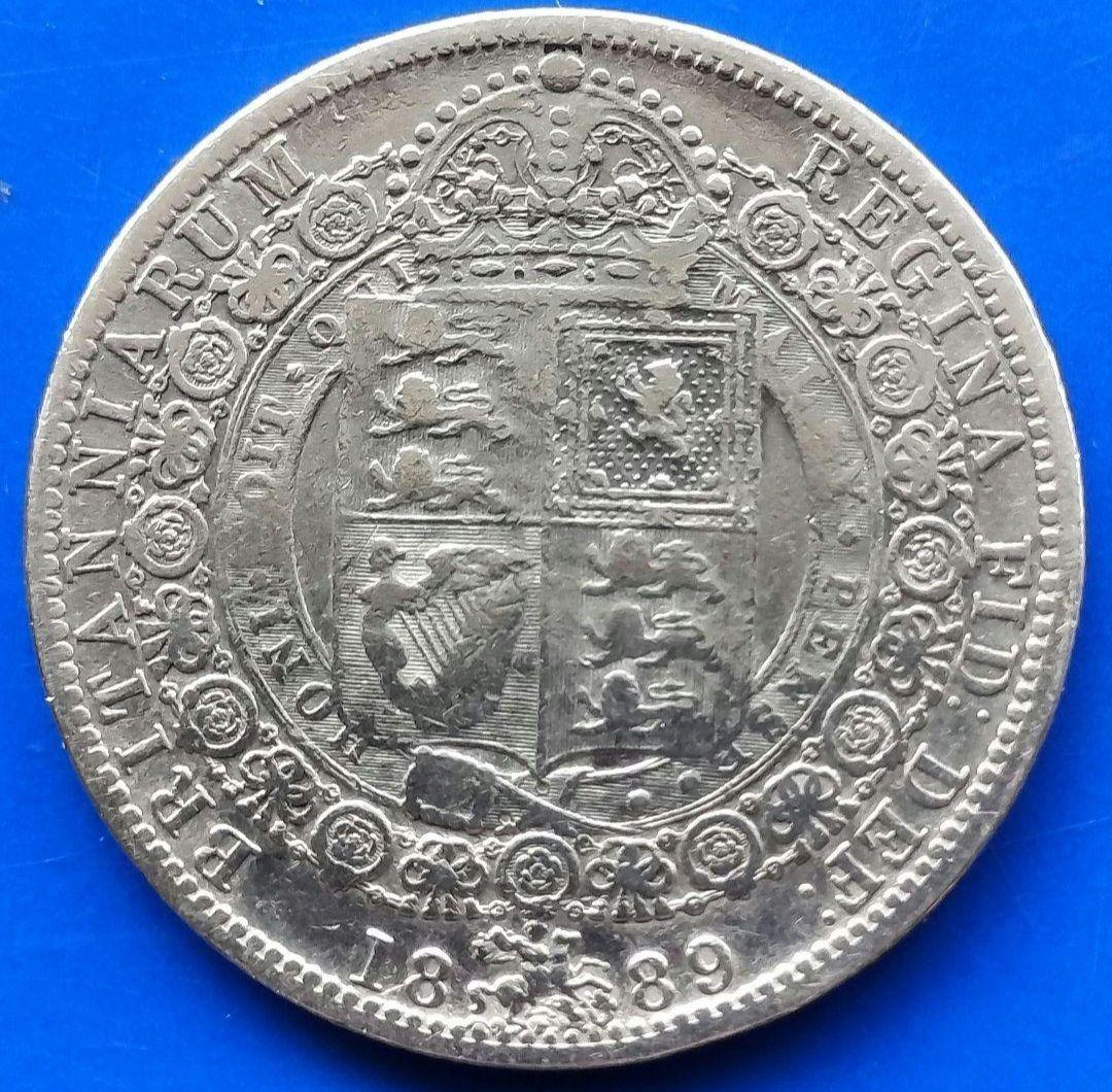 ハーフクラウン銀貨（ヴィクトリア女王ジュビリーヘッド）1889年