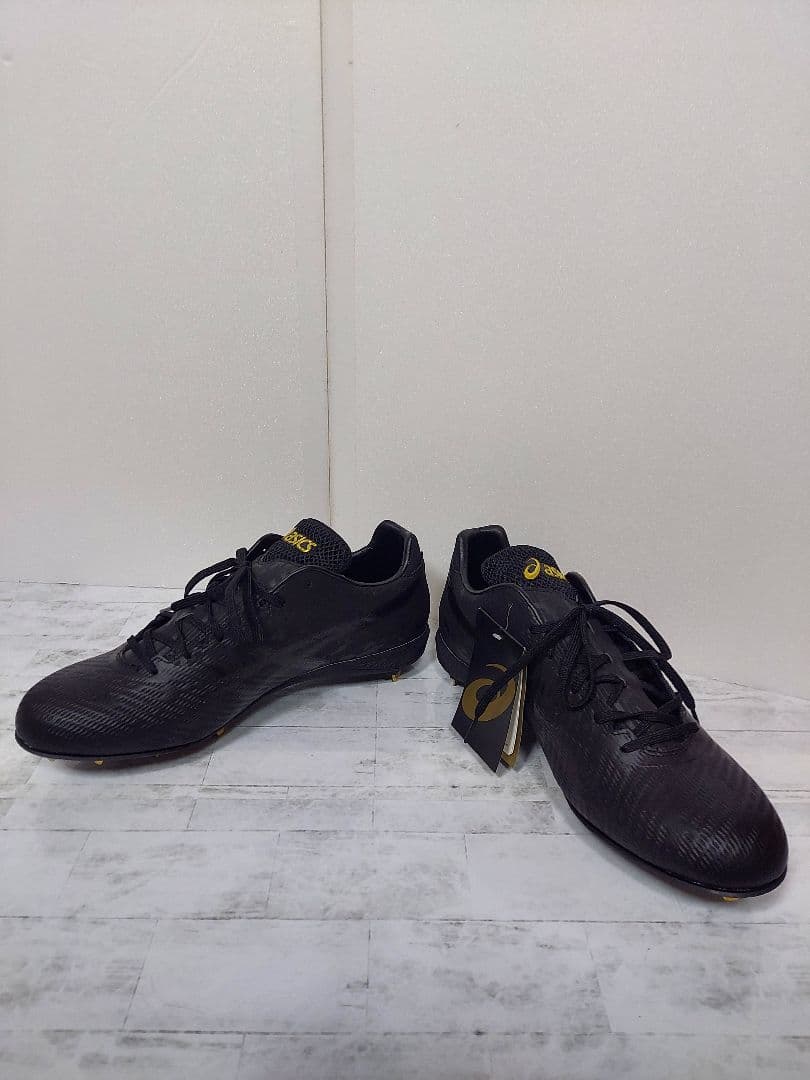 【新品未使用】asics アシックス スパイク 28.5cm ブラック 収納袋付