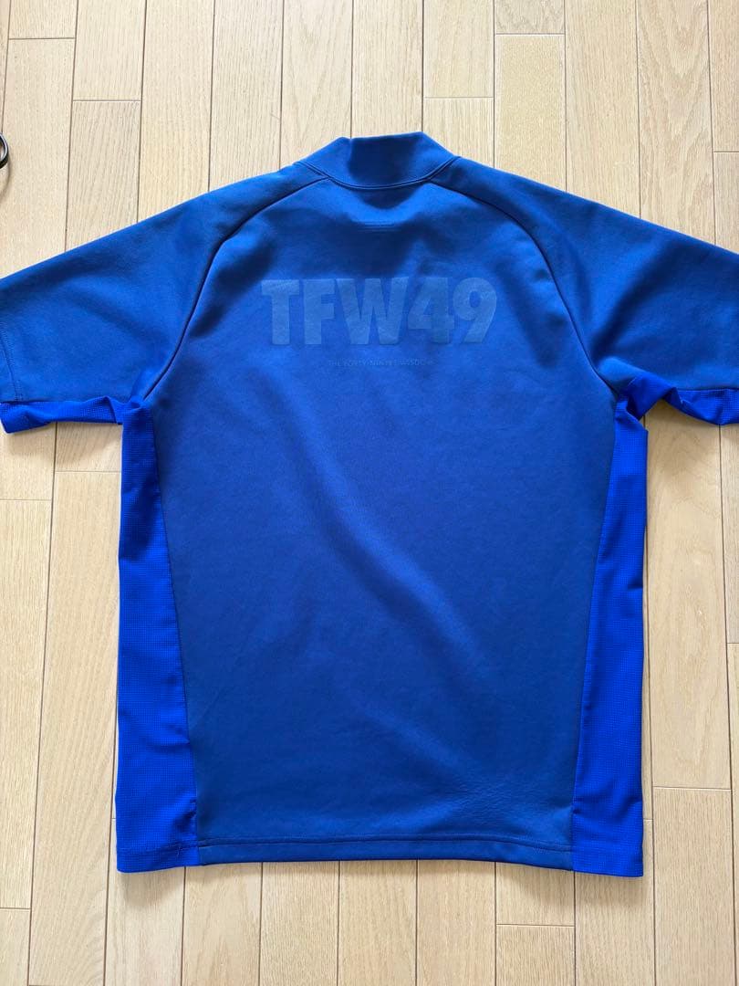 【TFW49】SIDE MESH MOCKNECK BLUE【SANRISE】