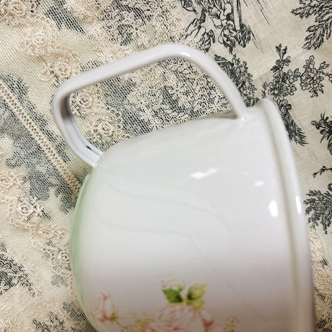 希少❣️箱付未使用オードリー水差しimaneイマン ホーロー薔薇雑貨 バラ マニー