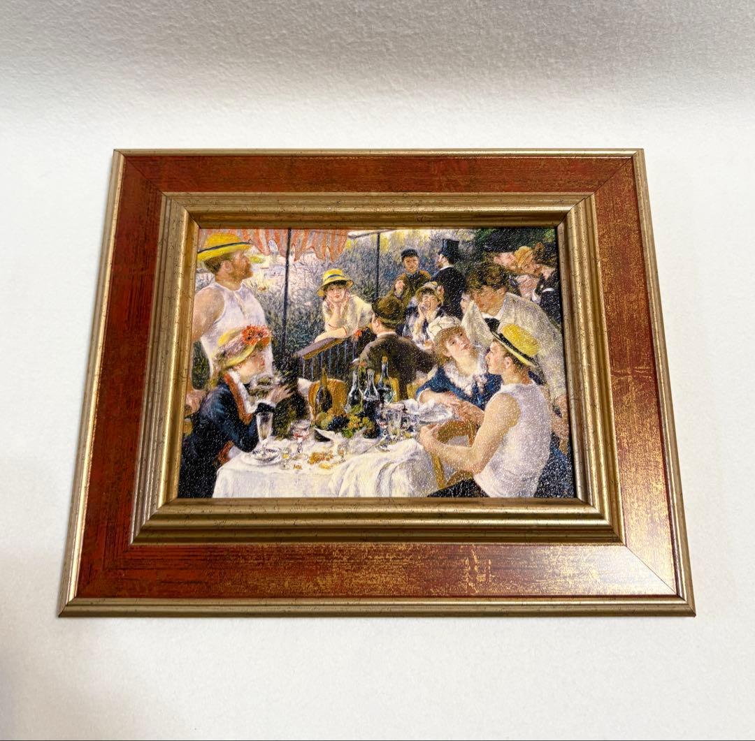 ルノワール 舟遊びの昼食 絵画 額縁 公式 複製画 油絵風 印象派 名画