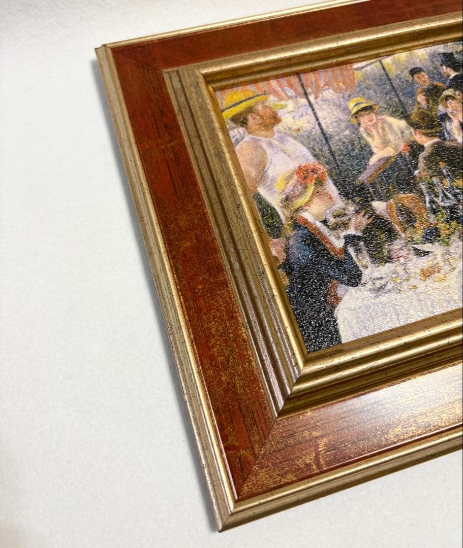 ルノワール 舟遊びの昼食 絵画 額縁 公式 複製画 油絵風 印象派 名画