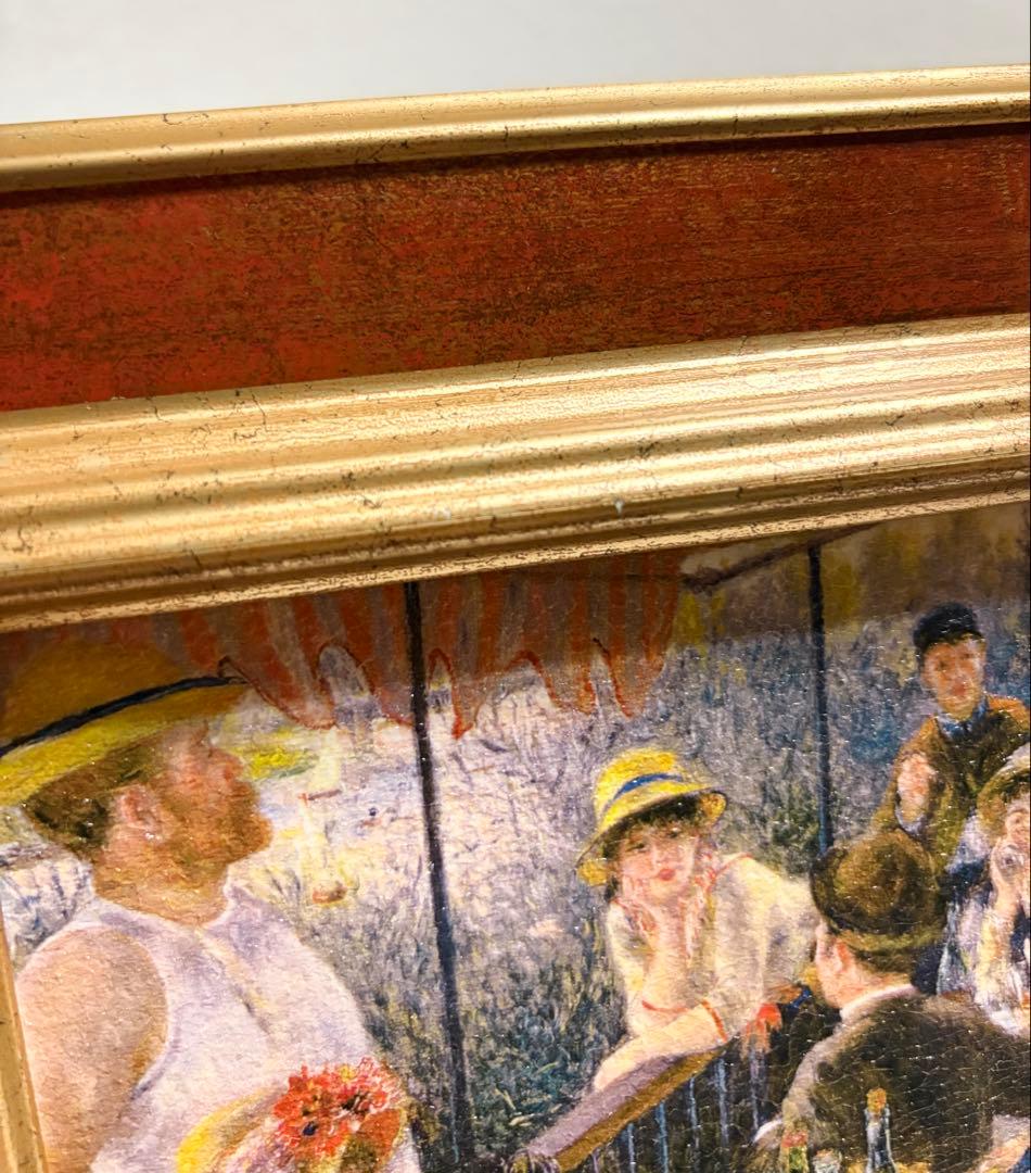 ルノワール 舟遊びの昼食 絵画 額縁 公式 複製画 油絵風 印象派 名画