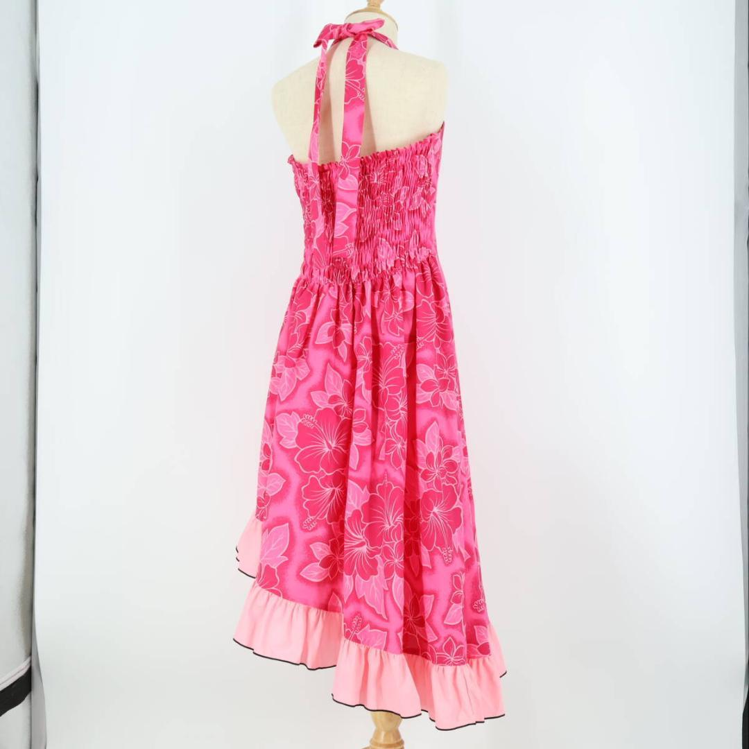 【ジュニアサイズ用 美品 日本製 フラダンス衣装】ピンク Paondor