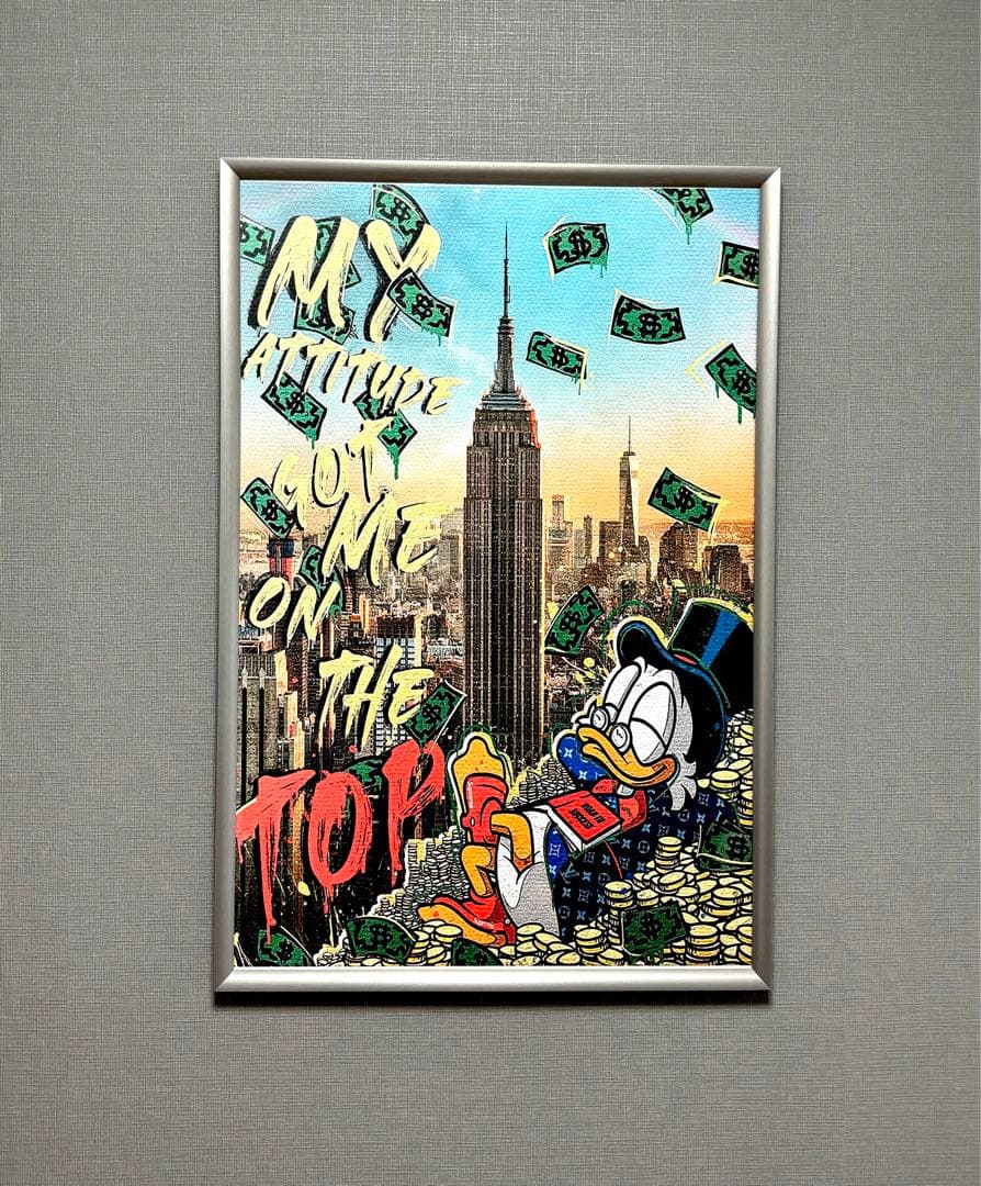 No.148特大フレーム付きキャンバスアート　オマージュアート　アートパネル