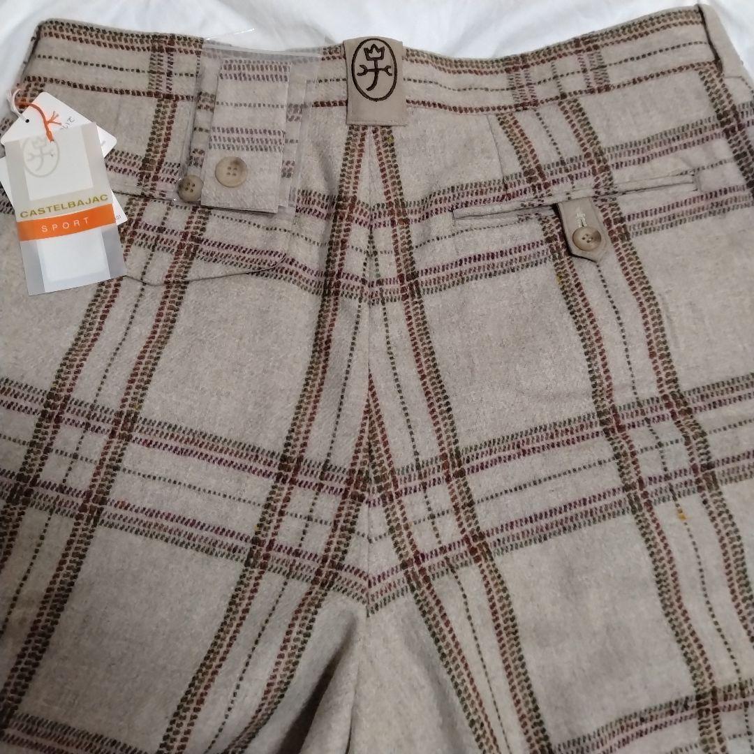 【新品未使用 サイズ90】カステルバジャック ウールパンツ ゴルフ メガチェック