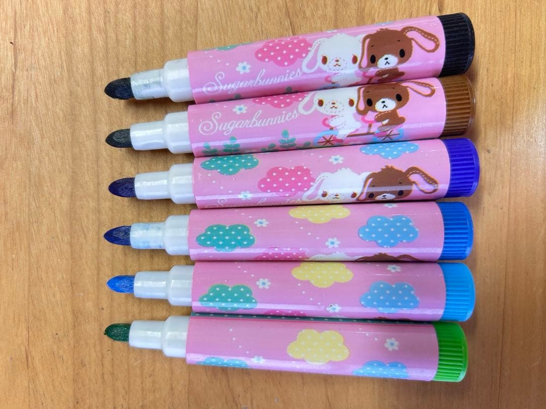 シュガーバニーズ　引き出し　ボックス&ペン11色セット　サンリオ　平成　レア