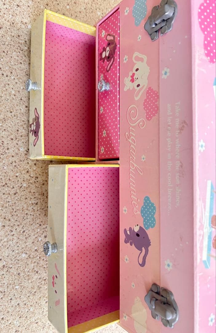 シュガーバニーズ　引き出し　ボックス&ペン11色セット　サンリオ　平成　レア