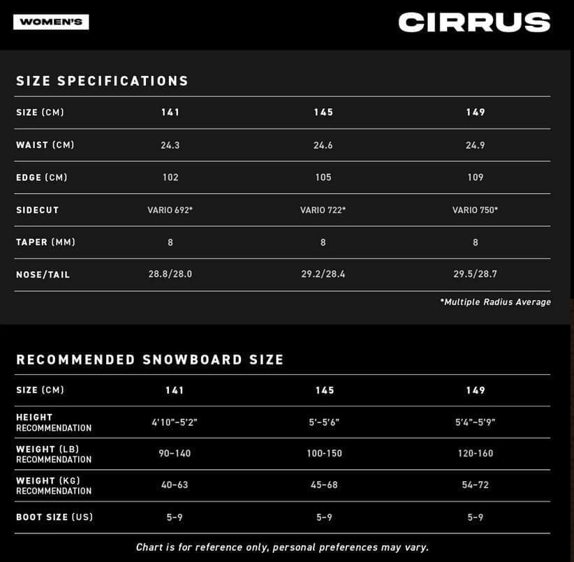 【新品】25-26 NEVER SUMMER CIRRUS 141