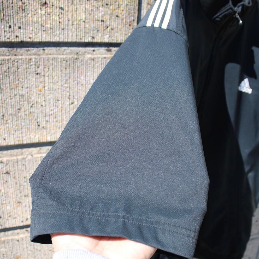 00's adidas ロゴ刺繍3ライン 半袖ハーフジップ 古着 プルジャケット
