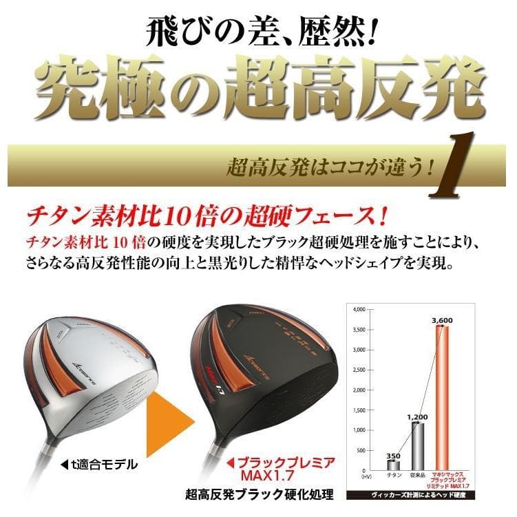新品 超高反発ガンマ ブラックプレミアMax1.7 USTマミヤ シャフト仕様