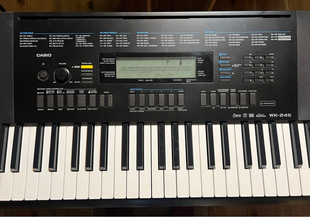 CASIO WK-245 76鍵 電子ピアノ キーボード 光ナビ　カシオ