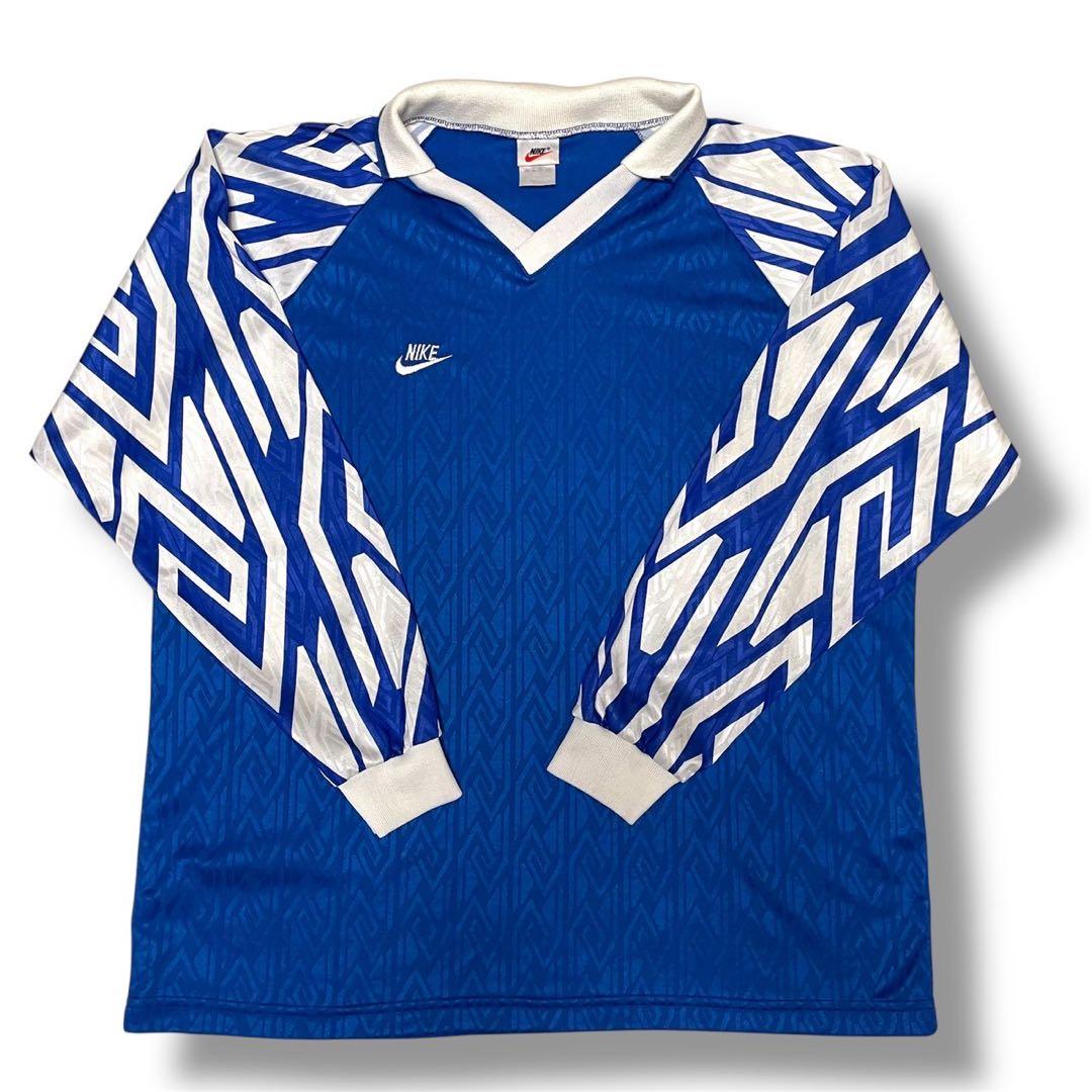 NIKE｜90s ナイキ　銀タグ　USA製　サッカーシャツ　ブルー