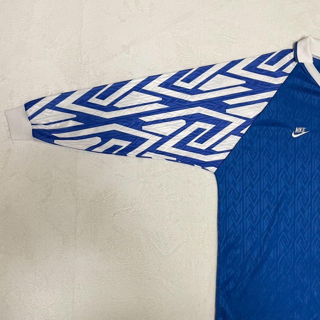 NIKE｜90s ナイキ　銀タグ　USA製　サッカーシャツ　ブルー