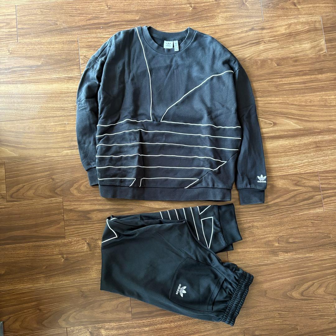 adidas ラージ ロゴ スウェット パンツ セットアップ