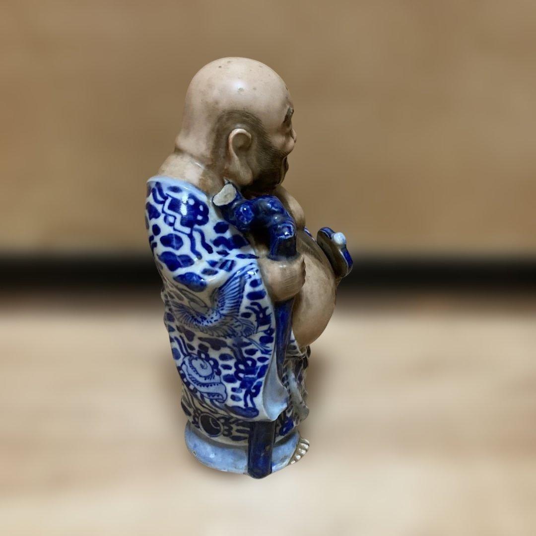 九谷焼　唐草　布袋　七福神　置物
