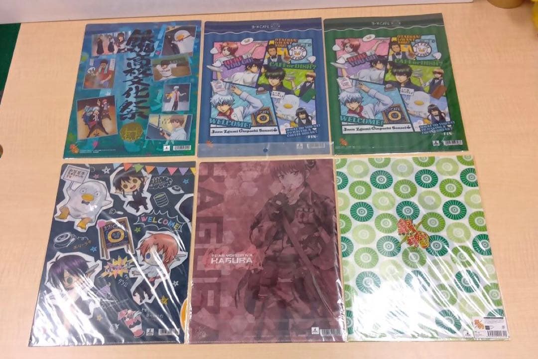 ❶①銀魂 一番くじ カフェ クリアファイル 下敷きなど まとめ売り