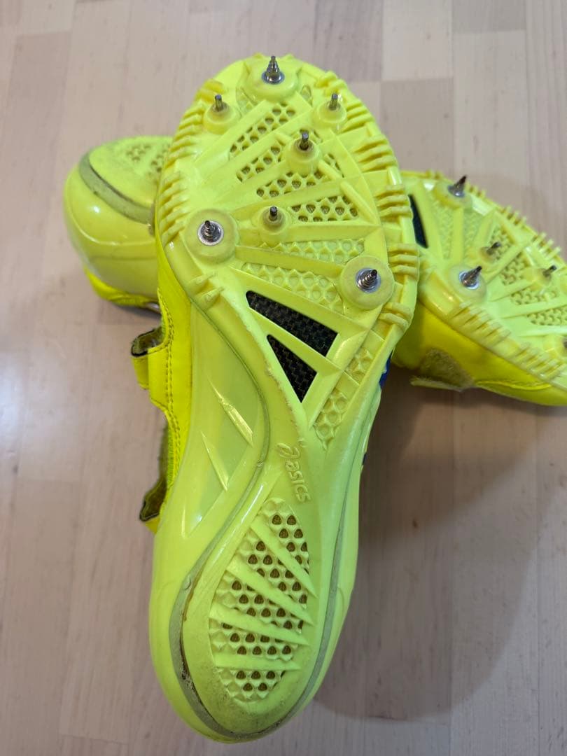 asics CYBERJAPAN スパイクシューズ イエロー　27cm