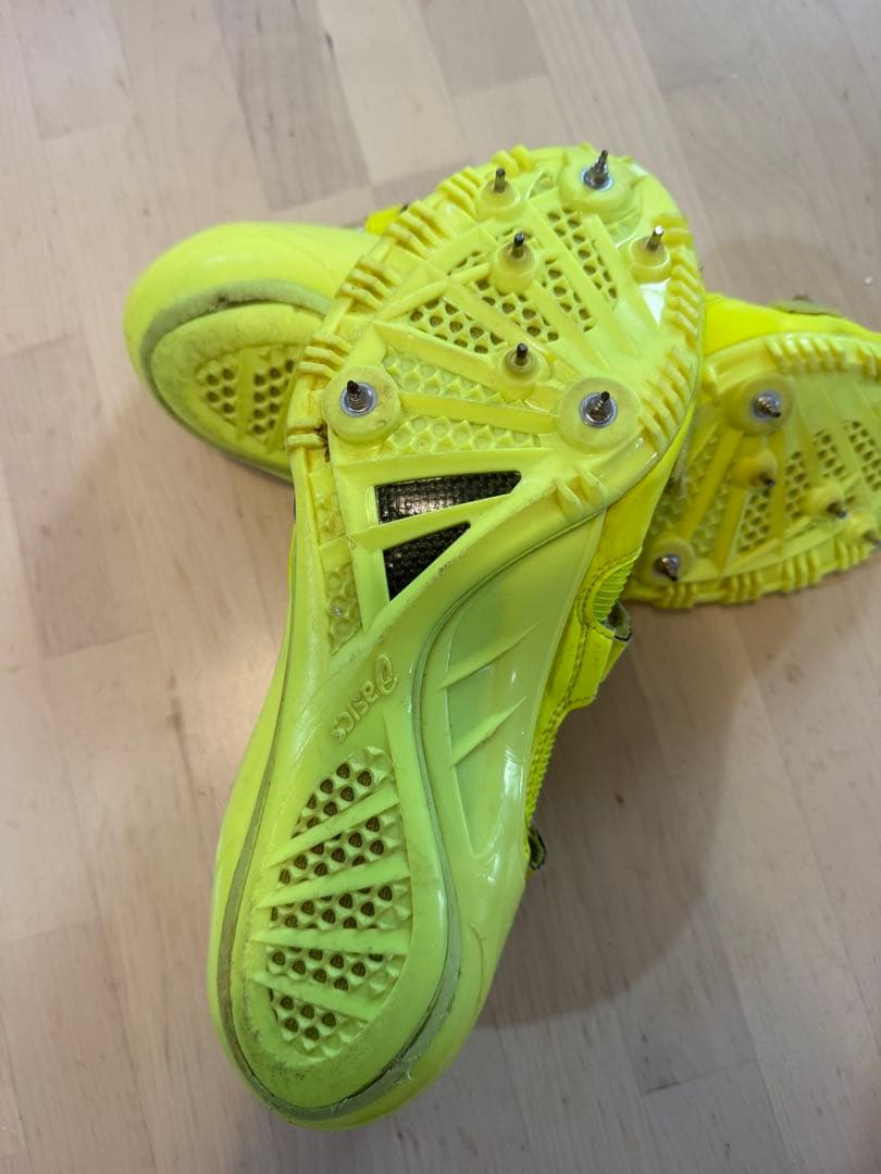 asics CYBERJAPAN スパイクシューズ イエロー　27cm