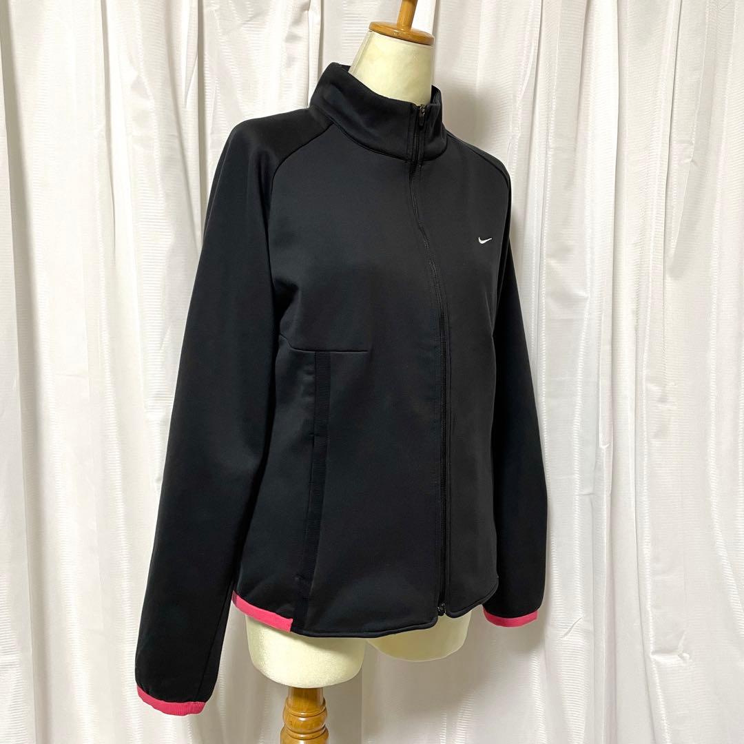 ■美品■Nike THERMAジャケット　裏フリース　黒　Ｌ　テニス　ゴルフ