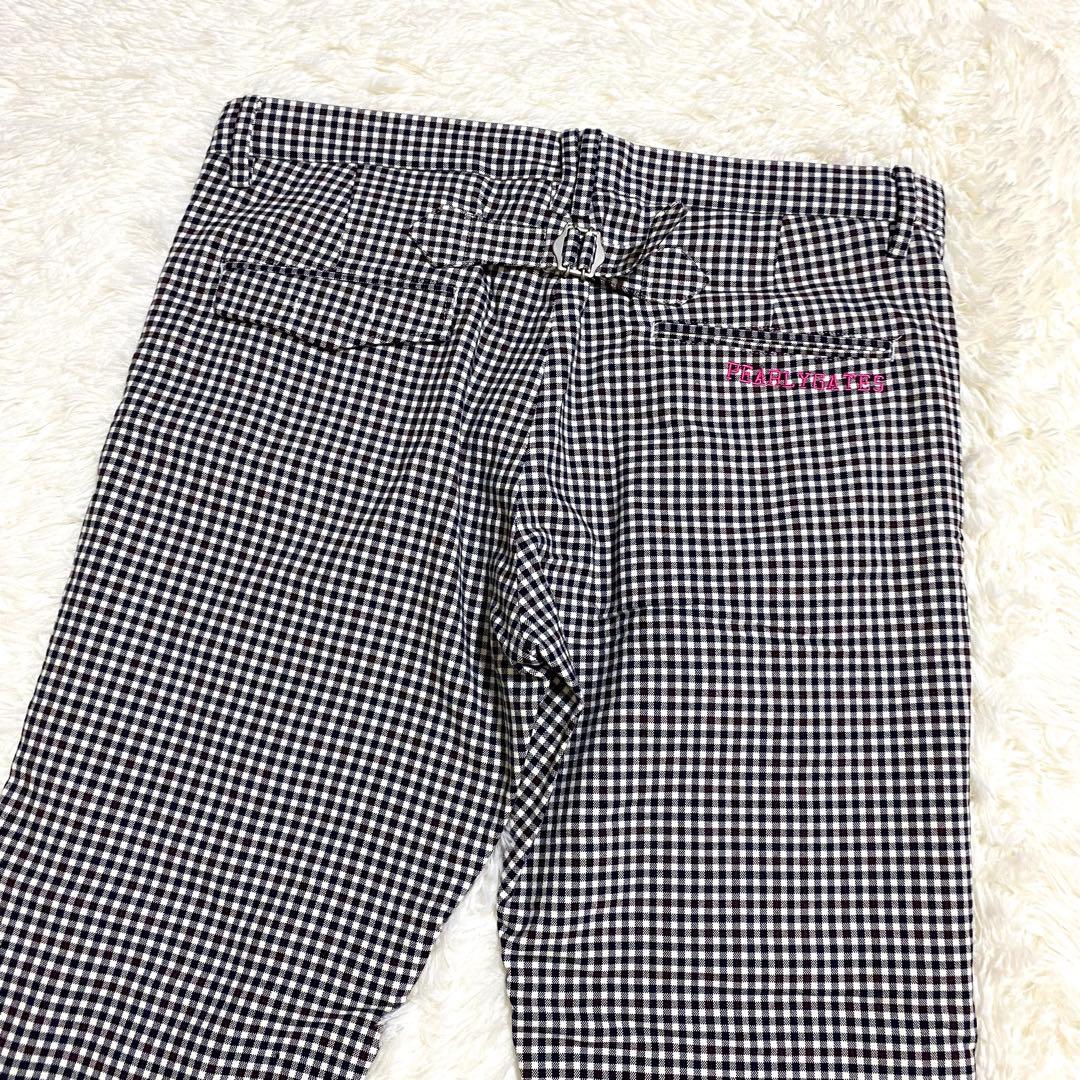 パーリーゲイツ　ギンガムチェックパンツ　刺繍ロゴ　ゴルフ　ストレッチ　XL　6