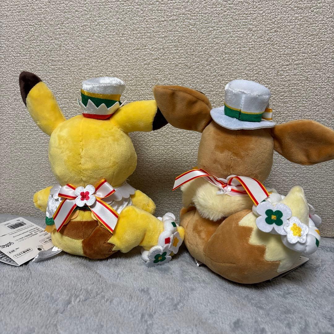 ポケパークカントー ピカチュウ　イーブイ　ぬいぐるみ　ハット　セット