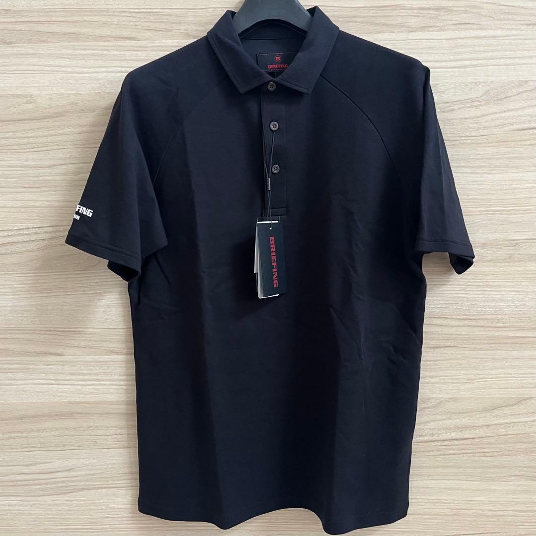 新品★23,100円 メンズS BRIEFING ポロシャツ バックロゴ 黒