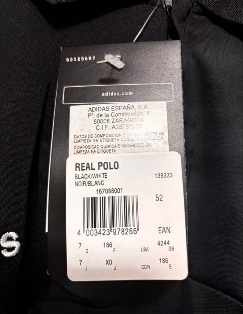 【タグ付き・未使用品】adidas Real Madrid ポロシャツ 黒