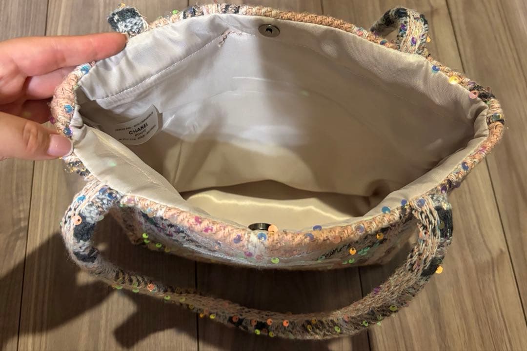 CHANEL チェック柄　ツイードトートバッグ　ノベルティ