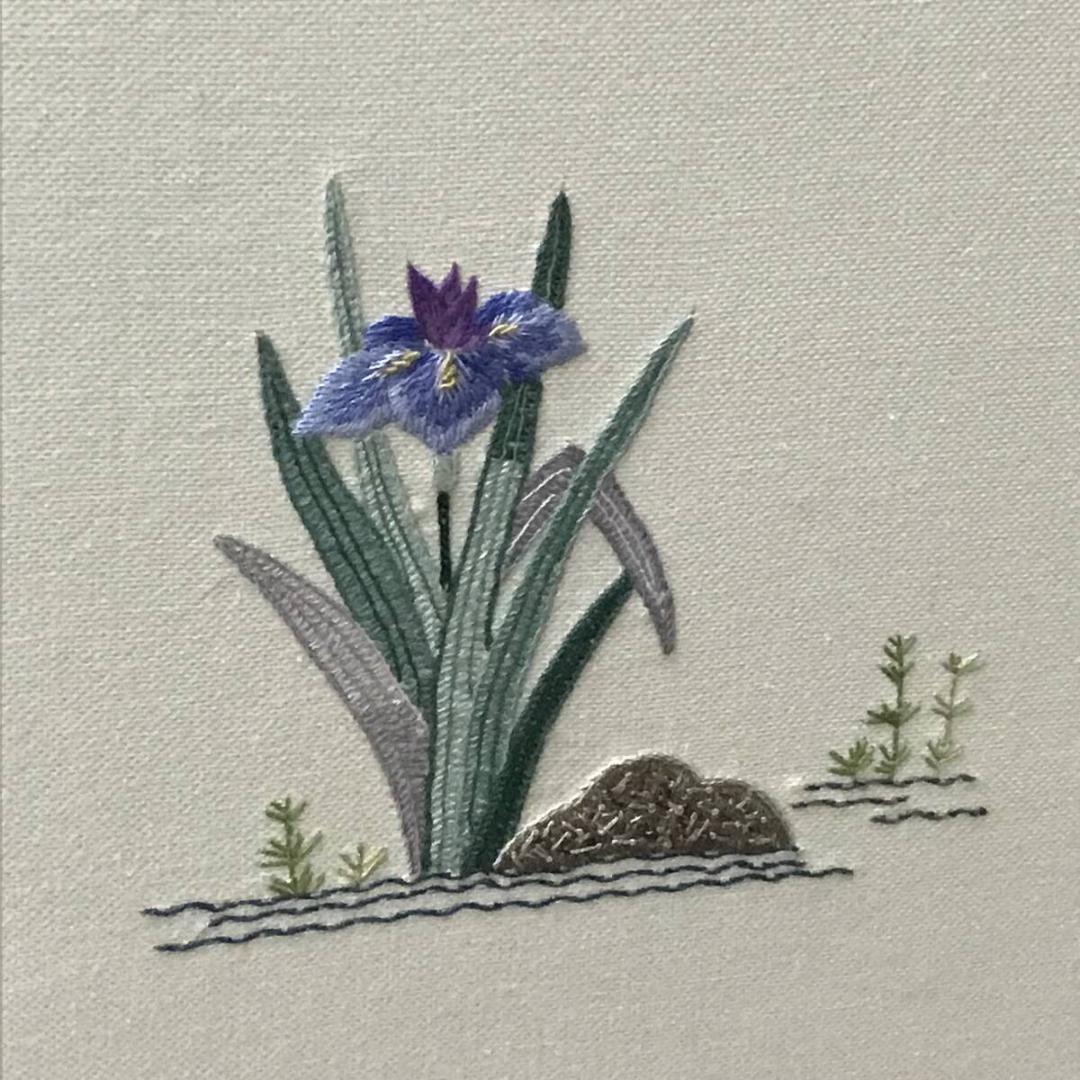 風炉先屏風 刺繍 屏風 2曲 衝立 間仕切り パーテーション 和風