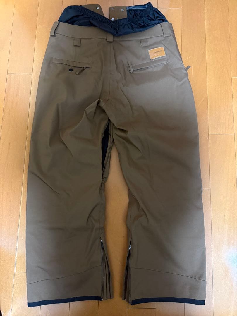 ブラウン スノーボードパンツ サイドジッパー付き