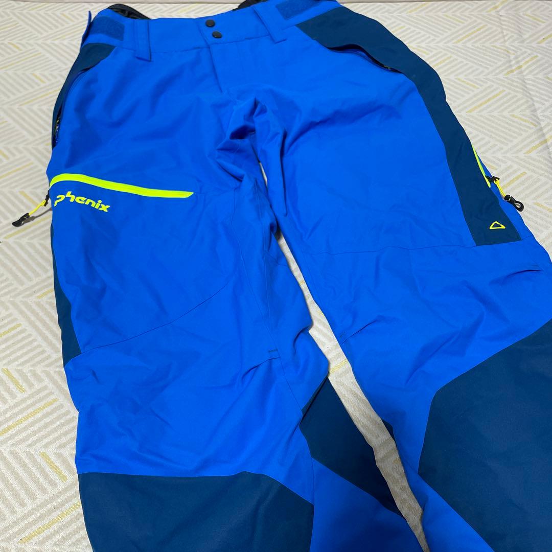 フェニックス　phenix スノーウェア　スキーウェア　XL ブルー×蛍光黄緑②