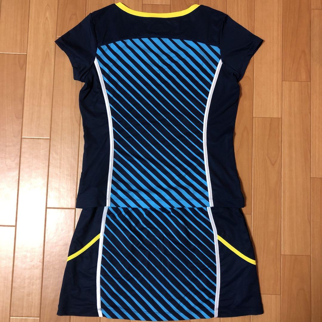 ellesse エレッセ テニスウェア 上下 ネイビー ブルー 青 ストライプ