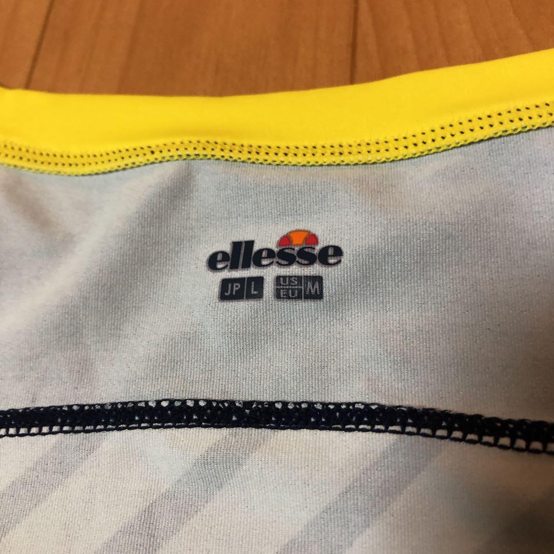 ellesse エレッセ テニスウェア 上下 ネイビー ブルー 青 ストライプ