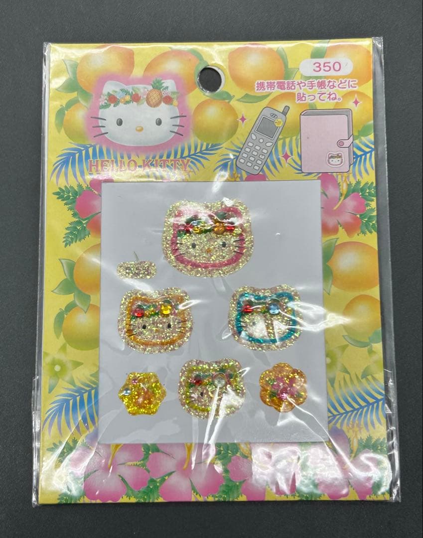 サンリオ　キティ　5点　当時物　トロピカルシール　ハイビスカス　希少品　未使用品