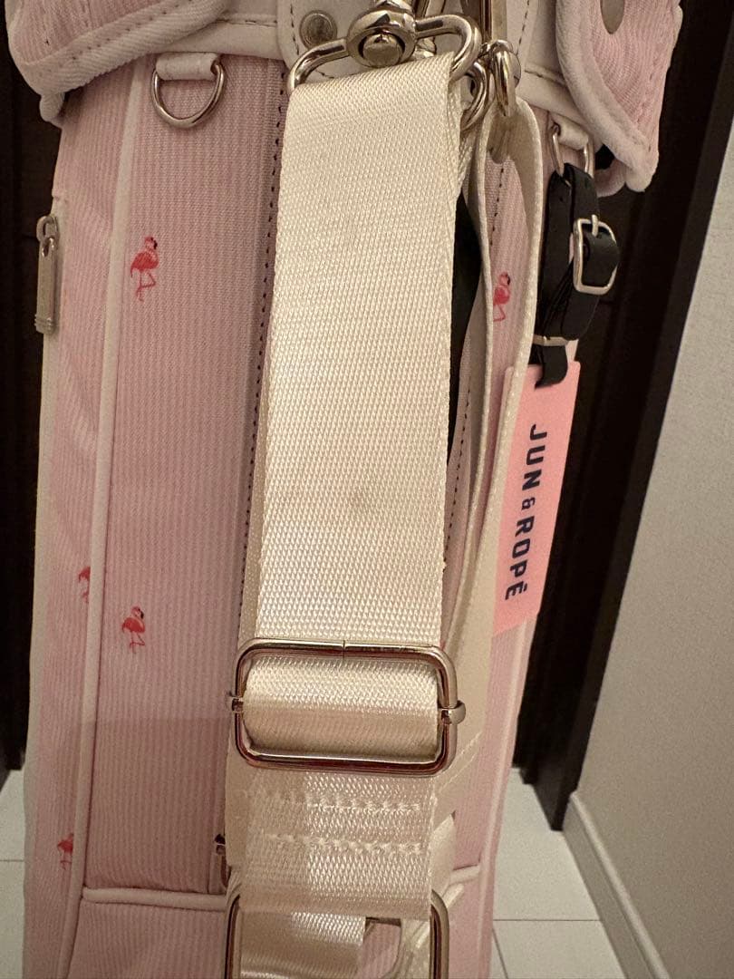 【可愛い】JUN & ROPE ゴルフバッグ フラミンゴ柄 ピンク 美品