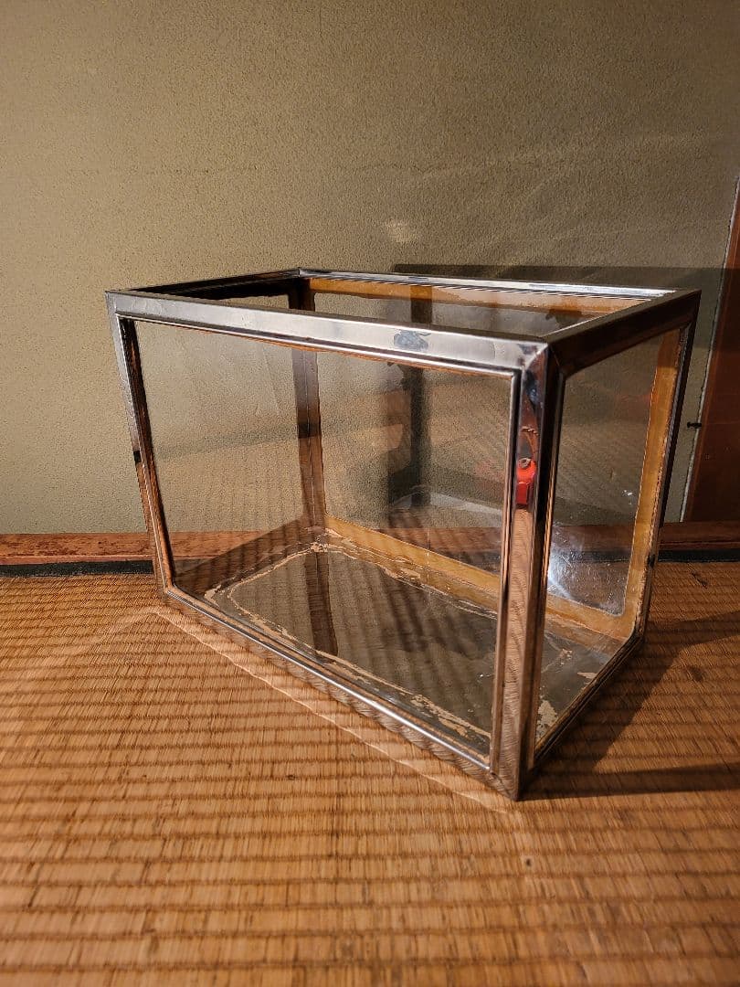 【ジャンク品】　ステンレス 水槽　ガラス　レトロ　ヴィンテージ