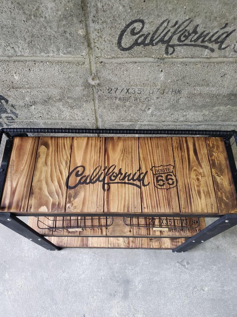 【かごつき】男前インテリア　棚　２台　植物　多肉植物　インダストリアル 1024