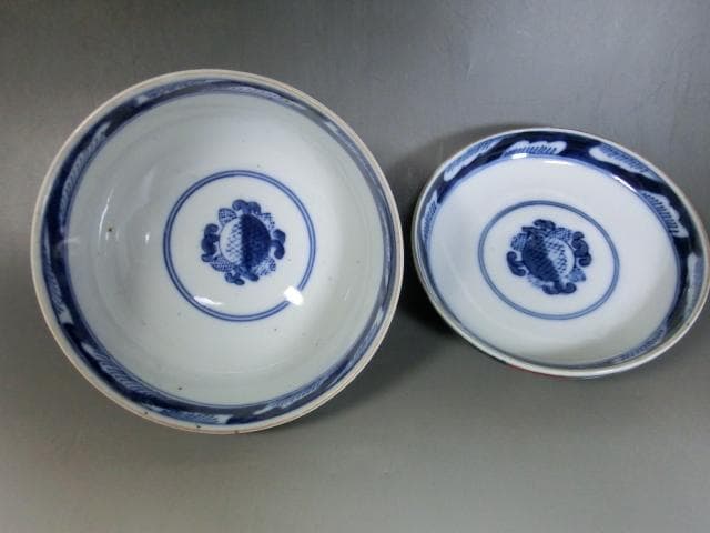 蓋茶碗■赤絵色絵 古伊万里 窓松竹梅 18客 蓋物 蓋碗 窓唐草図 時代物 骨董
