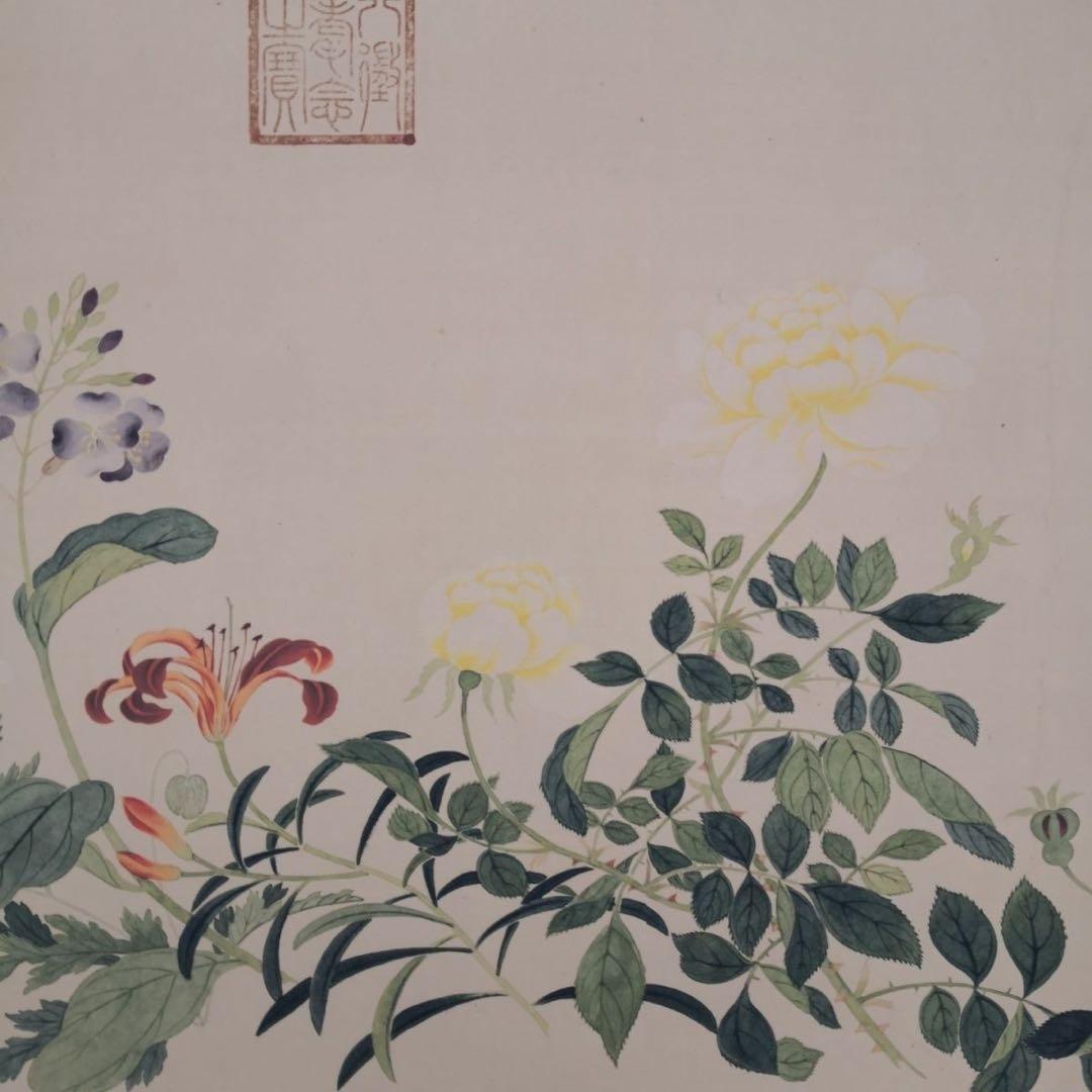 万有同春図 長巻 掛軸 70×340cm 花鳥画