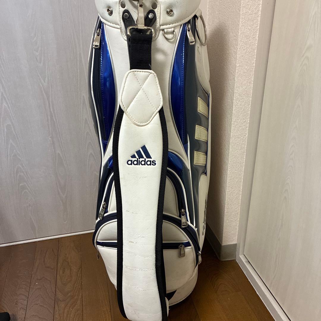 adidas キャディバッグ ホワイト/ネイビー