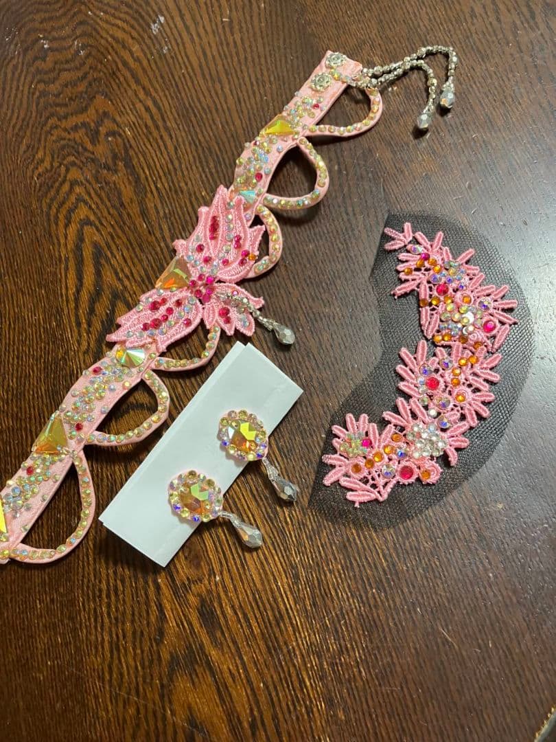 社交ダンス　薔薇色のドレス　美品　小さめSサイズ