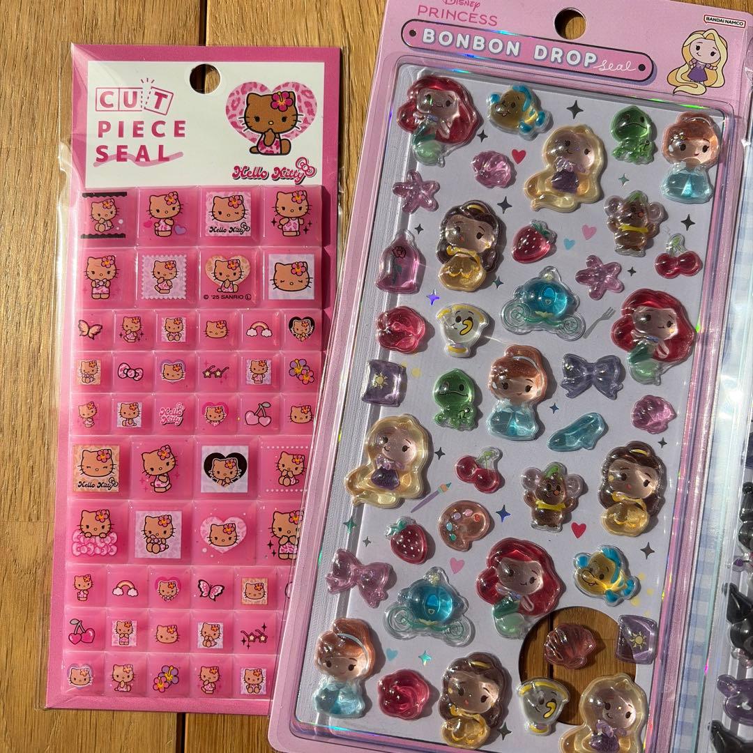 ディズニーボンボンドロップシール　サンリオ　うるちゅる　ウォーターシール