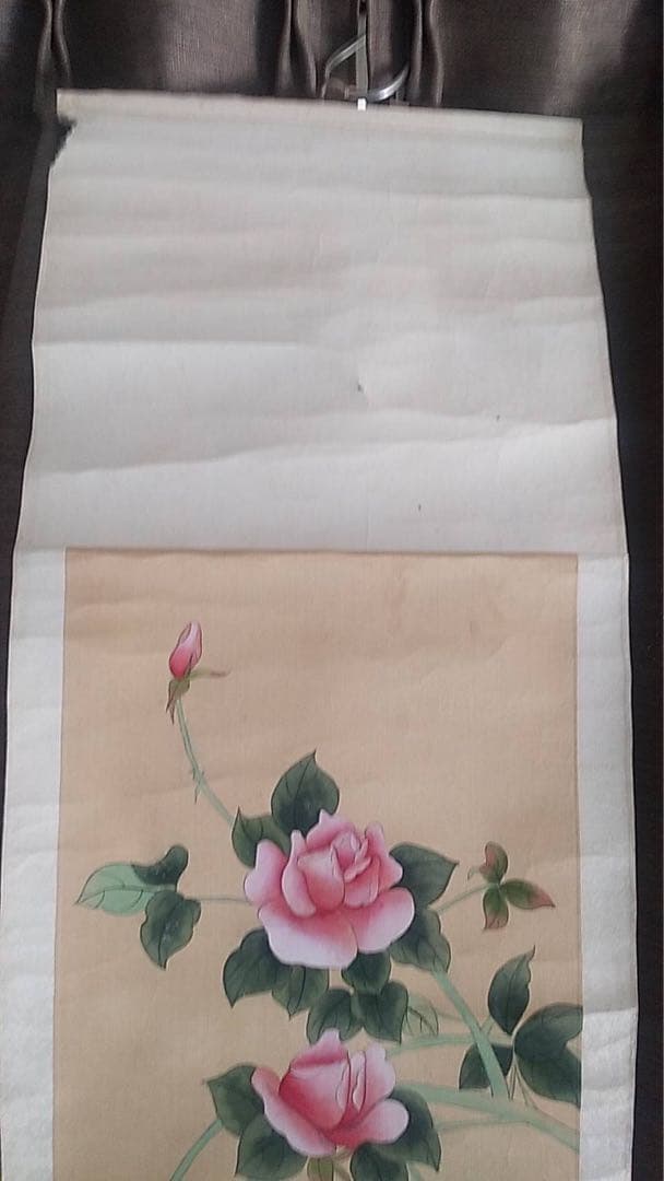 中国絵画 絹本彩色 花鳥図 掛け軸 アンティーク 中国美術 唐物