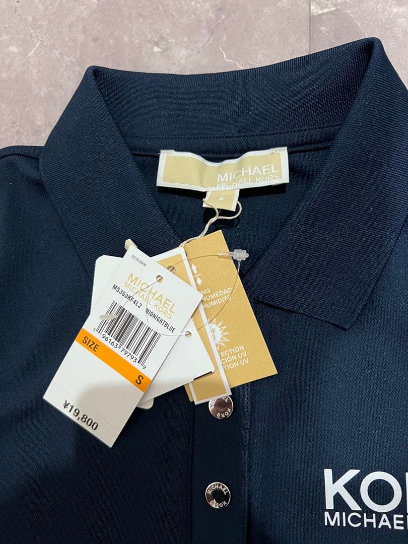 【新品】Sサイズ マイケルコース 半袖 Tシャツ ポロシャツ MK ネイビー 紺