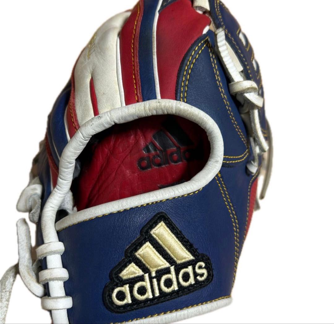 adidas 軟式野球グローブ ネイビー/レッド