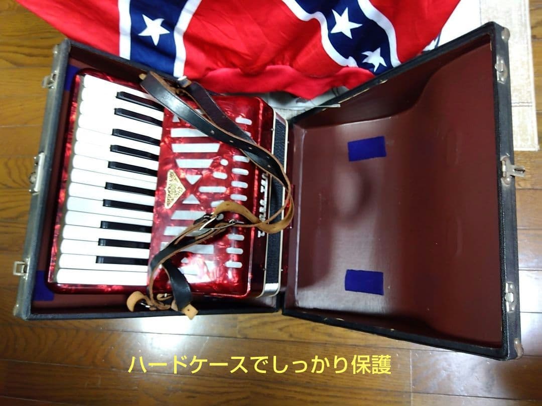 【大幅メンテ完了】トンボ テナーアコーディオン No.252 赤（即演奏可）