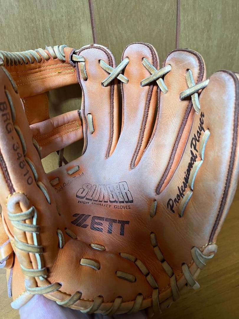 【希少】ZETT ゼット 日本製 スリンガー 旧ラベル 内野用 軟式グローブ