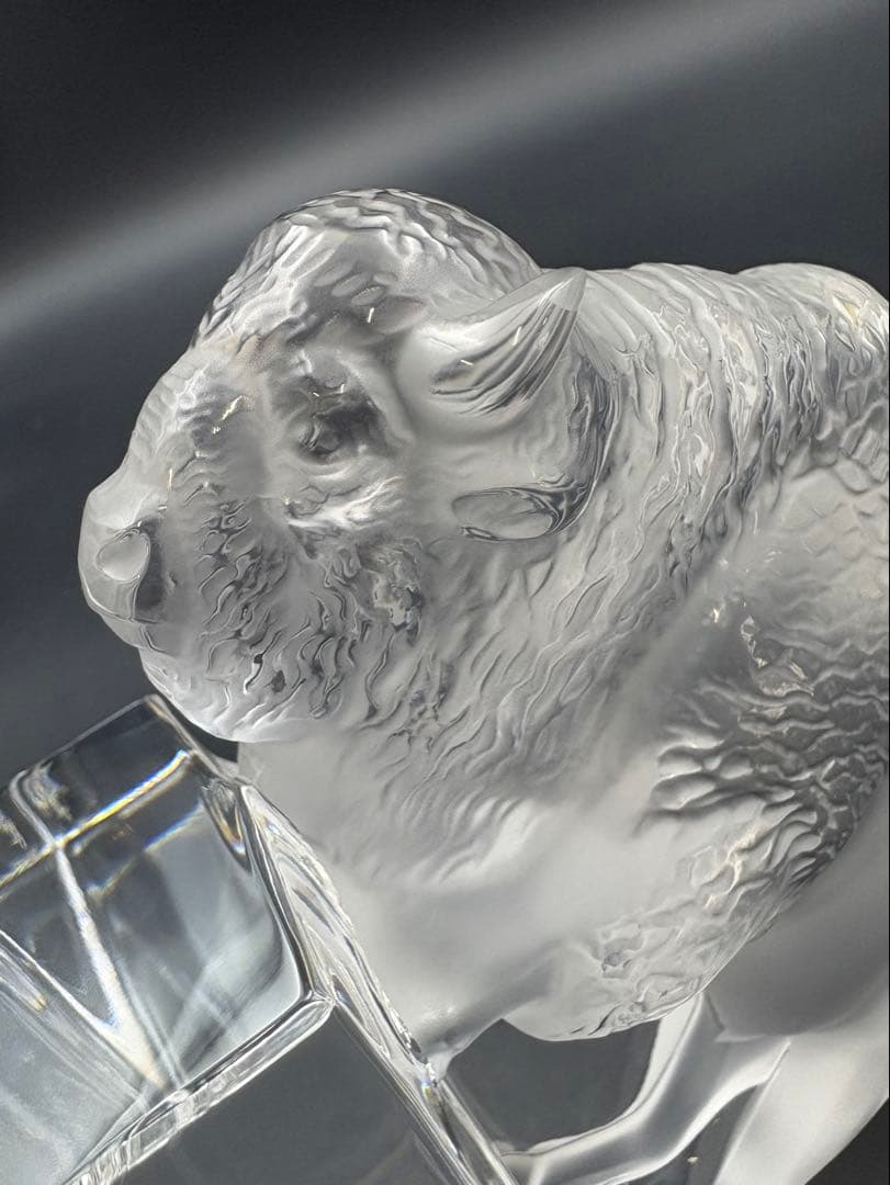 【希少】LALIQUE ルネ・ラリック　バイソン　彫像　ペーパーウエイト　置物